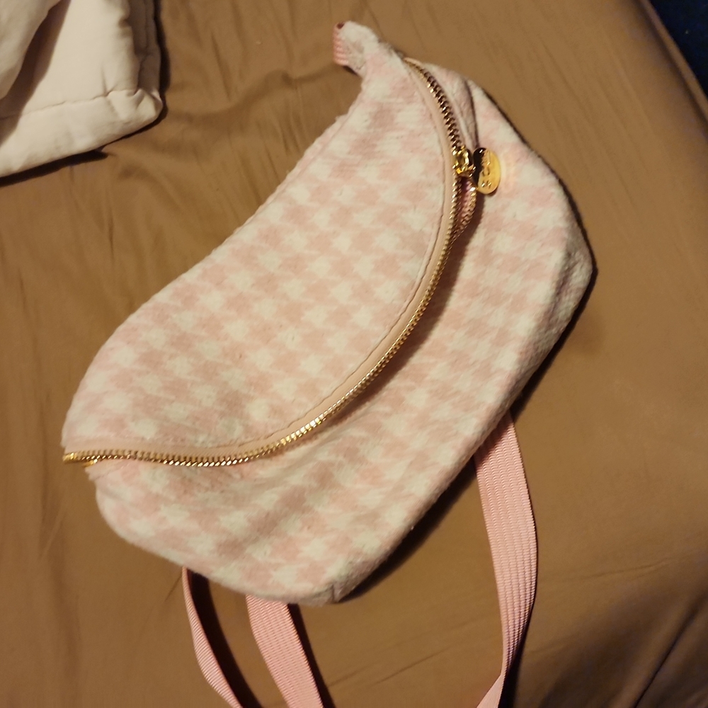 stoney clover lane Jumbo fanny pack- Pink Houndstooth